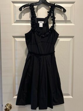 Sonia Rykiel Black Ruffle-Trim Dress